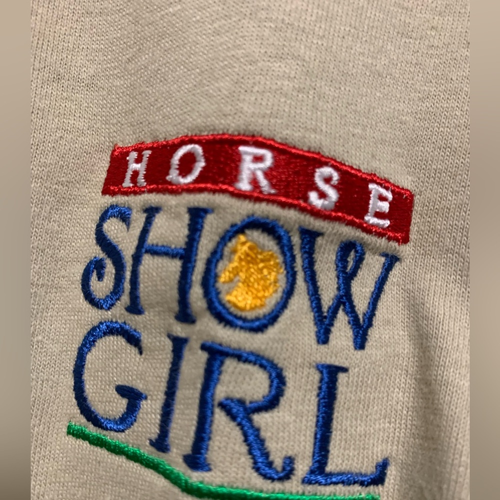 Vintage T- Shirt Embroidered Horse Show Girl  Size XL Great Gift 100% Cotton NEW